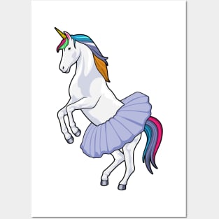 Unicorn at Ballet with Skirt Posters and Art
